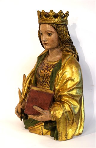 "Saint Catherine" Polychrome wood 